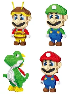 Mario and Yoshi Micro - Particle Building Block Toys (4 - piece Set) - Picture 1 of 9