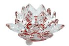 Stunning 3.5" Clear & Red Hue Reflect Crystal Lotus Home Decor Gift USA Seller 
