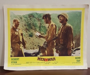 1957 Men in War Robert Ryan Lobby Card Sergeant Aldo Ray 57/97 