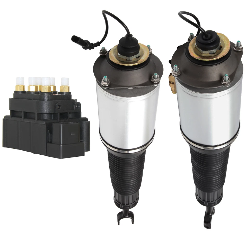Front Air Suspension Shock Struts Valve Blocks For 2002-2010 Audi A8 S8 Quattro - Image 1 of 4