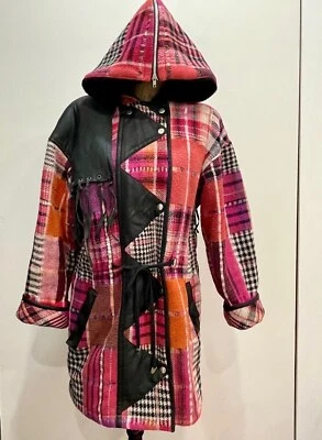Abrigo Chaqueta Larga Hilary Radley Vintage Colorido Patchwork Cuadros Hada Grunge S Foto 1 de 4