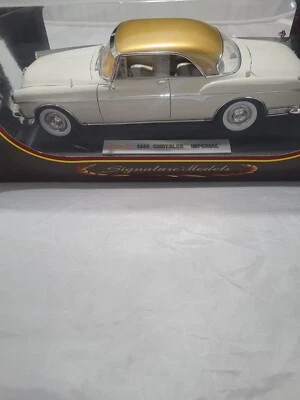 1955 Chrysler Imperial White/Gold Die Cast Car 1/18 Scale Signature Models See D - Image 1 of 4