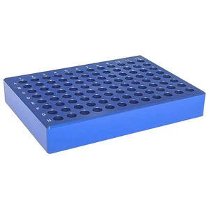 96 Well Aluminium Kühlblock für 0,2 ml PCR Micro-Tubes, 8 x 12 Array, blau, Pa - Bild 1 von 12