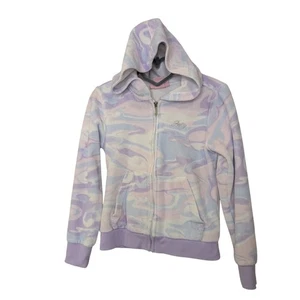 Juicy Couture Kids Girls Size 6 Velour Full Zip Hoodie Purple Blue Pink Swirl  - Picture 1 of 7