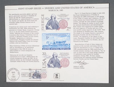 MayfairStamps US FDC 1983 Pennsylvania Swedish Pioneer Centennial Sweden Mixed F - Image 1 of 2
