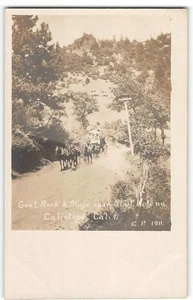Antike RPPC Goat Rock Postkutsche Calistoga, CA Mt. St. Helena 1910er Napa County - Bild 1 von 2