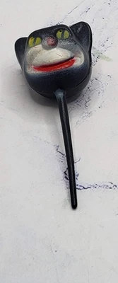 Vintage Halloween Cupcake Topper Pick Black Cat - Image 1 of 4