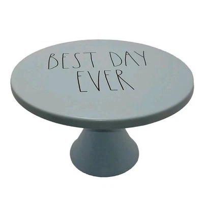 Plato/soporte para pastel Rae Dunn azul "el mejor día de la historia"  Foto 1 de 4