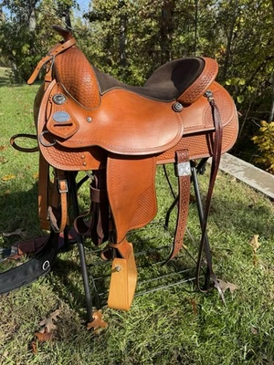 16” Crates Reining Saddle w/ Circle Y Tack. Used for Shows, rode 15x. MSRP $2995 - Image 1 of 4