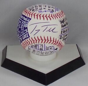 Troy Tulowitzki Signed OML VCBC SuperStats Baseball, 1/1, Hand Painted, JSA