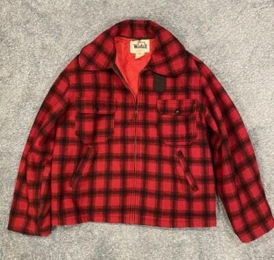 Винтажный шерсти брюки Куртка Пальто мужской 44 фланель Buffalo красный клетку охоты комплект - Изображение 1 из 4