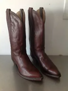 J Chisholm Men's Brown Leather Western Cowboy Boots Vintage Handcrafted 6.5D - Picture 1 of 10