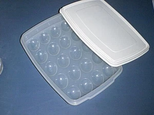 Bandeja para servir y almacenar huevos RUBBERMAID 20 Deviled SERVIN' SAVER 0070 y tapa de almendra - Imagen 1 de 4