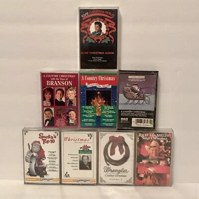 Christmas Cassettes Various Artists Lot Of 8 Elvis Bing Crosby Country Branson - Image 1 of 4