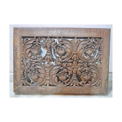 Ancien Sable Pierre Mural Fenêtre Jali Panneau Original Très Fin Main Sculpté - Photo 1/4