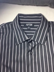 APT 9 Men Dress Shirt XL Striped 100% Cotton Long Sleeve (#312) - Picture 1 of 3