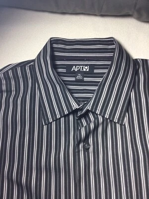 APT 9 Men Dress Shirt XL Striped 100% Cotton Long Sleeve (#312) - Image 1 of 3