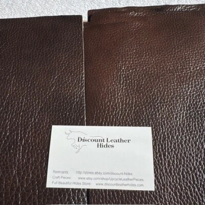 Dark Brown Pebble (1.3-1.4mm) Brown Craft Leather Piece 5" X 8" ET 3 - Image 1 of 4