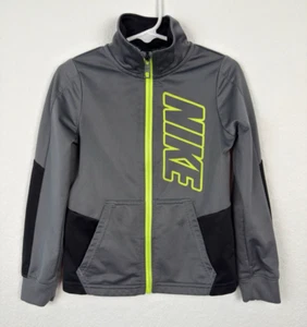 Nike Tricot Jacket Toddler Black Grey Neon Yellow Size 4 XS - Picture 1 of 9