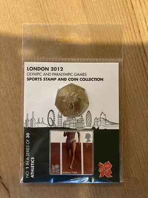 London 2012 Olympic & Paralympic Games Sports Stamp & Coin Collection, Athletics - Image 1 of 3