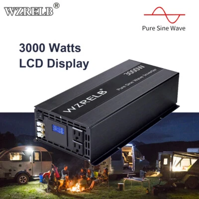 3000W 36/48VDC 120/220VAC Pure Sine Wave Inverter 6000W Peak Solar Power Truck - Image 1 of 4