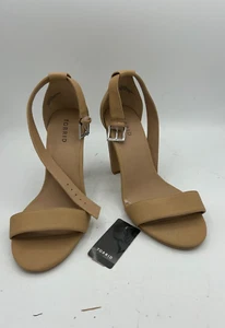 Torrid 9.5W Wide Sandy Brown Faux Suede 4" Tapered Heels w/Ankle Strap NWT - Picture 1 of 3