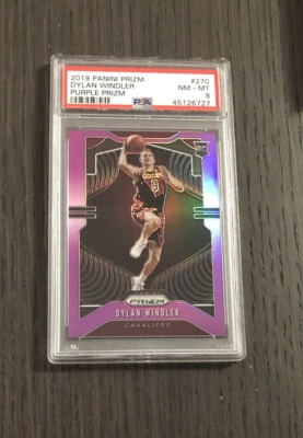 2019-20 Prizm DYLAN WINDLER #270 RC Purple Prizms SP 54/75 Cavs Rookie PSA 8 - Image 1 of 2