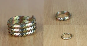 HECHO A MANO Anillo Tribal Ajustable Retro Meditación Cobre Latón Comercio Justo - Imagen 1 de 11