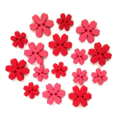 Amapola FLP107 - Botones RedFlower en abundancia adornos - chatarra de costura artesanal Foto 1 de 2