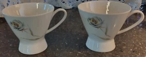ROSENTHAL CONTINENTAL DEMITASSE CUPS GERMANY modern flowers porcelain two - Picture 1 of 7