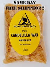 CANDELILLA WAX FLAKES ORGANIC VEGAN BEARDS PASTILLES PRIME 100% PURE 2 OZ