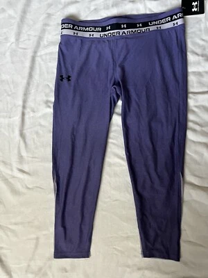 NEW Under Armour HeatGear Leggings Girl's Under Armour Leggings Purple Youth XL - Image 1 of 4