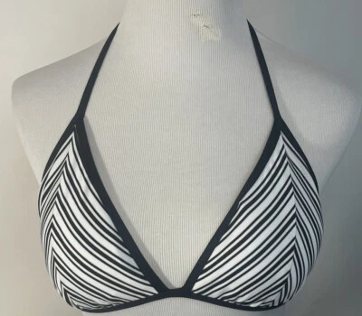 NUEVO MOSSIMO MUJER TRIÁNGULO BIKINI TOP GRANDE NEGRO BLANCO NUEVO con etiquetas NUEVO CON ETIQUETAS Rayas Foto 1 de 4