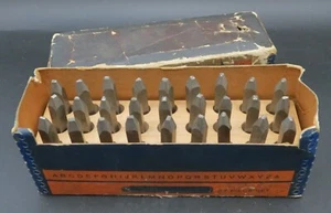 Vintage Premier Sicherheit Stahl Stempel Set A-Z 3/32 27 Stück Brief Maschinist Werkzeug - Bild 1 von 4