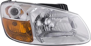Chrome Housing Halogen Headlight Compatible with Kia Spectra 4 Door 2007-2009 In - Picture 1 of 5