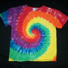 Organic Tie Dye Child T-Shirt Small 8 Rainbow Spiral Tye Dyed Hippie Fair Trade