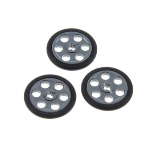 3x Lego Technic Riemenscheibe 3x3 neu-dunkel grau Gummi Reifen schwarz 4185c01 - Bild 1 von 1
