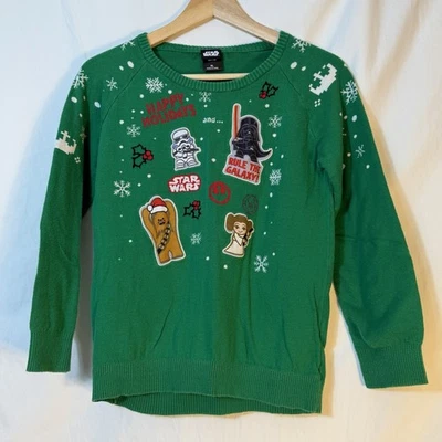 Suéter Star Wars Niños Verde Felices Fiestas Navidad Talla XL 100% Algodón B2 Foto 1 de 4
