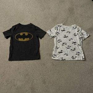 Old Navy Gray Batman & Dinosaur Shirts Lot Of 2 Boys 5T - Picture 1 of 4