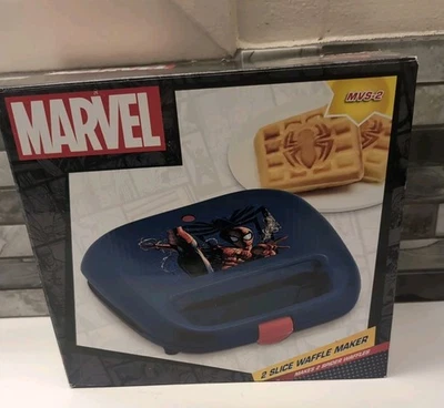 Máquina de gofres eléctrica Marvel Spider-Man MVS-2 doble 2 rebanadas usada con caja probada  Foto 1 de 4
