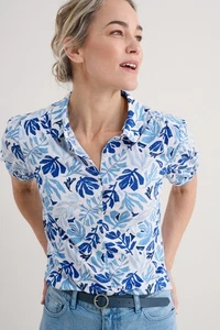 Seasalt Women's Shirt - blue Embrace Short Sleeve Shirt - Regular - Cut Out Seaw - Picture 1 of 5