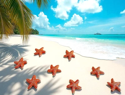 10 Enamel Starfish Charms 17mm Orange Silver Beaded Sea Beads for Ocean Jewelry - Image 1 of 4