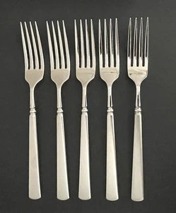 ONEIDA EASTON SATIN Set of 5 DINNER FORKS 8 1/8" Frosted Handle - Picture 1 of 8