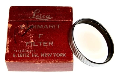 Leica E.Leitz N Y. F Filter for 5cm f1.5 Summarit,35mm f1.4 Steel-Rim .....Minty - Image 1 of 4