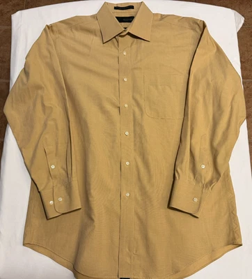 Camisa de vestir Marshall Fields para hombre manga larga con botones - talla 16 32/33 - beige Foto 1 de 4