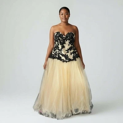 🌻Vestido de baile formal sin tirantes Camille La Vie | Para mujer talla 20 Foto 1 de 4