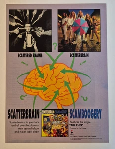 SCATTERBRAIN "Scamboogery" crossover de metal ~ Publicidad promocional/impresión de revista vintage 1991 - Imagen 1 de 1