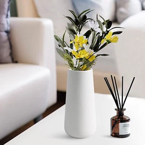 White vases Home Decor -Simple Vase for Flowers Plants,Matte Vases for Modern... - Picture 1 of 6