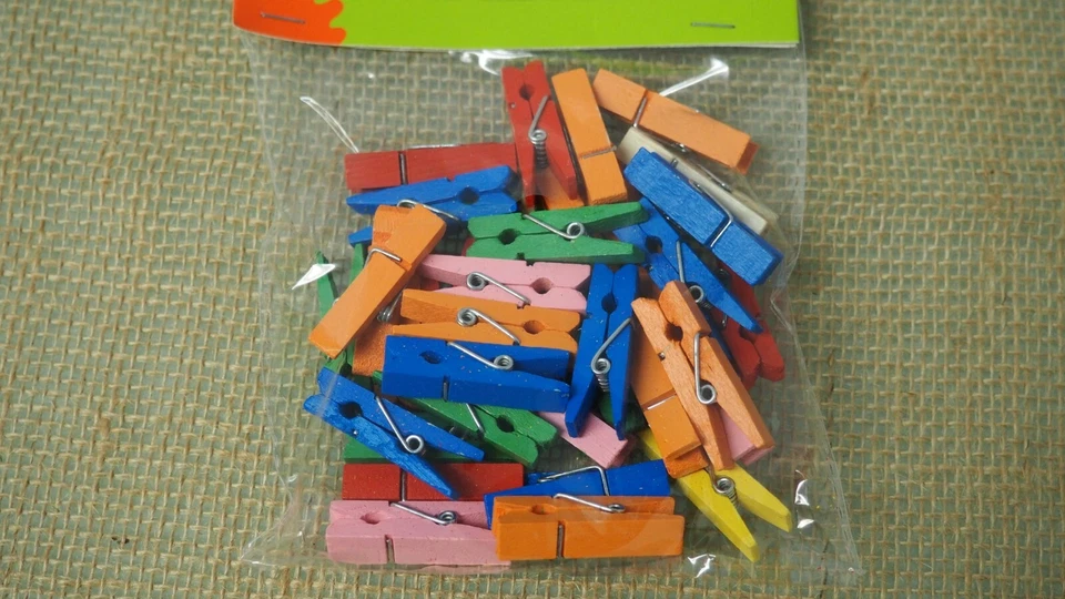 Mini prendedores de madera para ropa boda bebé novia ducha relleno adorno Foto 1 de 1