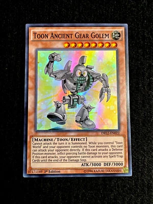 🔥YUGIOH • TOON ANCIENT GEAR GOLEM • SUPER RARE • DRL2-EN022 • 1st ED • NM🔥 - Image 1 of 4